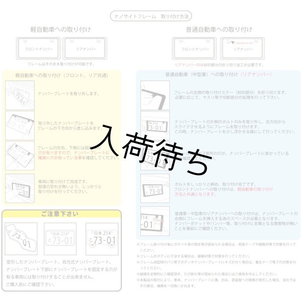 画像7: 【純正タイプ】NanoSight ナンバーフレーム グロスブラック 10枚セット (7)
